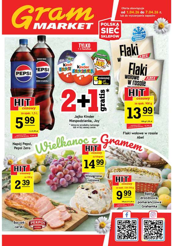 Gram Market - gazetka promocyjna Gazetka od środy 01.04 do wtorku 07.04