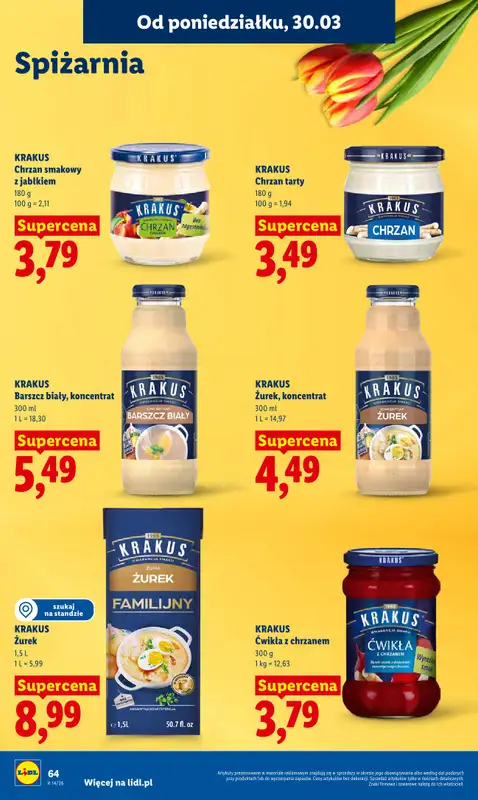 Lidl - gazetka promocyjna Oferta od poniedziałku od poniedziałku 30.03 do środy 01.04 - strona 64