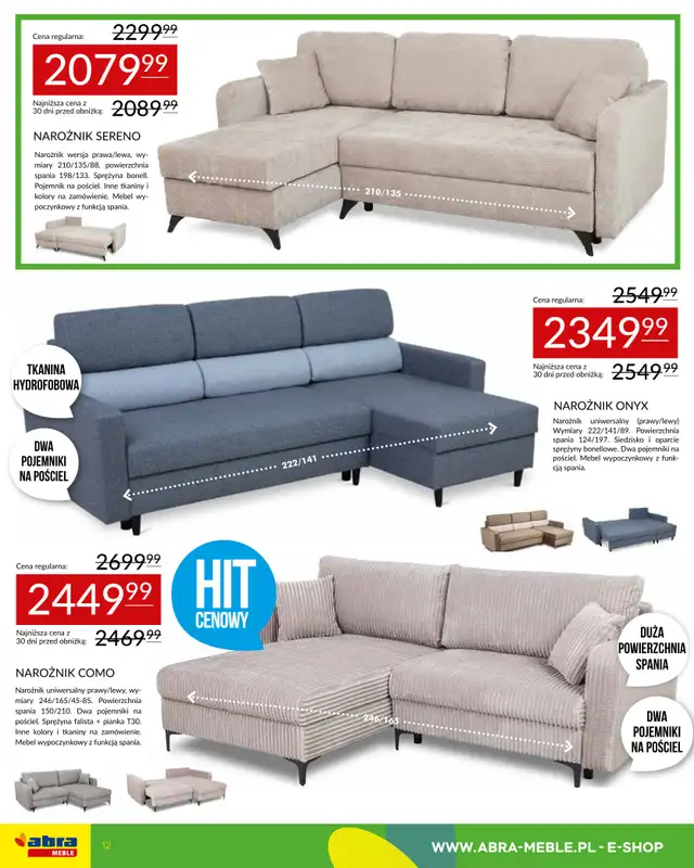 Abra Meble - gazetka promocyjna Gazetka Hity cenowe od środy 01.04 do poniedziałku 20.04 - strona 12