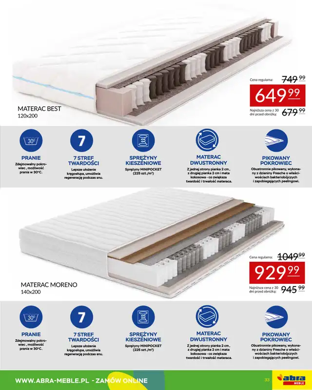 Abra Meble - gazetka promocyjna Gazetka Hity cenowe od środy 01.04 do poniedziałku 20.04 - strona 33