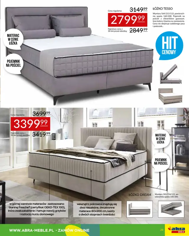 Abra Meble - gazetka promocyjna Gazetka Hity cenowe od środy 01.04 do poniedziałku 20.04 - strona 29