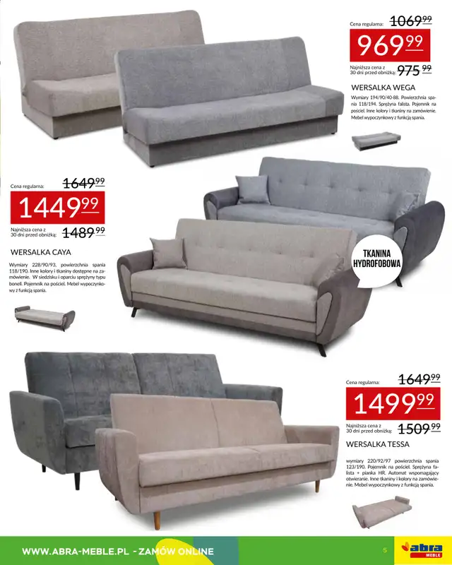 Abra Meble - gazetka promocyjna Gazetka Hity cenowe od środy 01.04 do poniedziałku 20.04 - strona 5