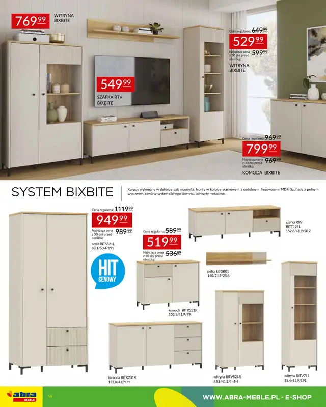 Abra Meble - gazetka promocyjna Gazetka Hity cenowe od środy 01.04 do poniedziałku 20.04 - strona 14