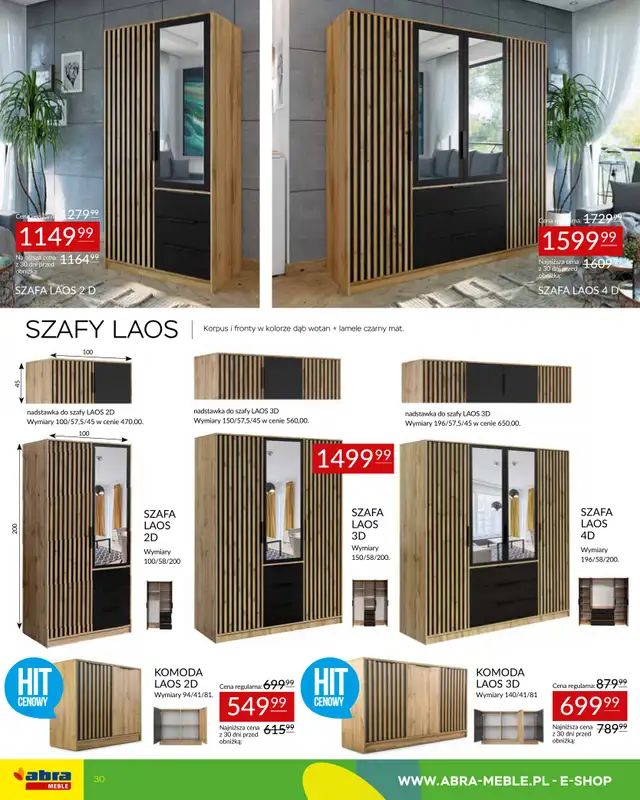 Abra Meble - gazetka promocyjna Gazetka Hity cenowe od środy 01.04 do poniedziałku 20.04 - strona 30
