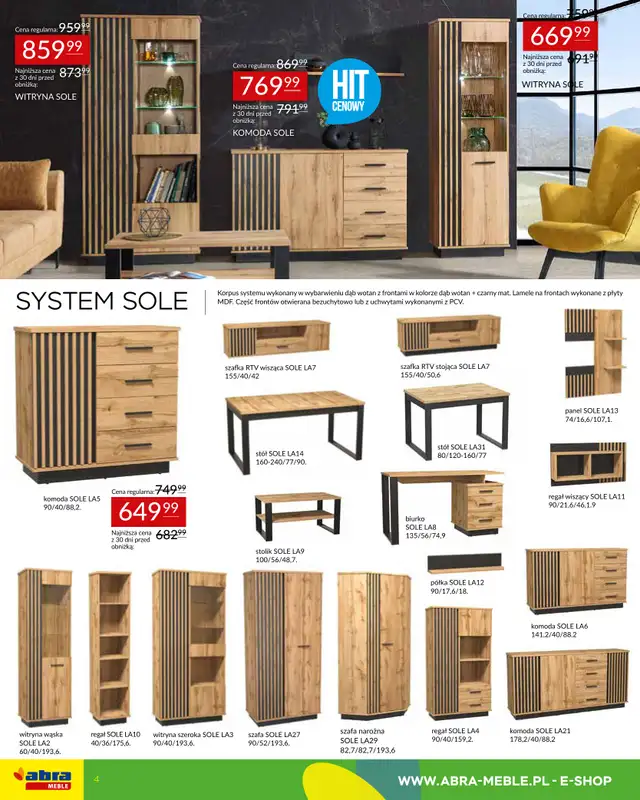 Abra Meble - gazetka promocyjna Gazetka Hity cenowe od środy 01.04 do poniedziałku 20.04 - strona 4