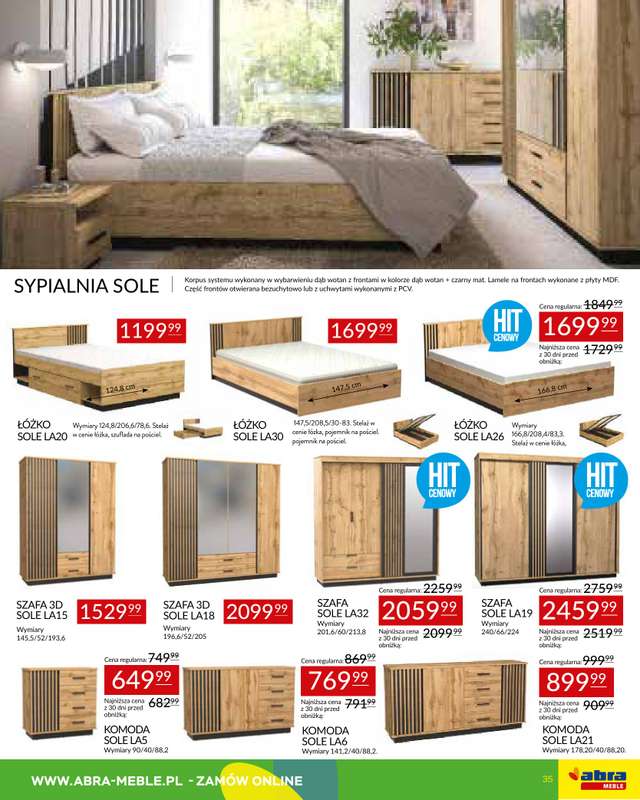 Abra Meble - gazetka promocyjna Gazetka Hity cenowe od środy 01.04 do poniedziałku 20.04 - strona 35