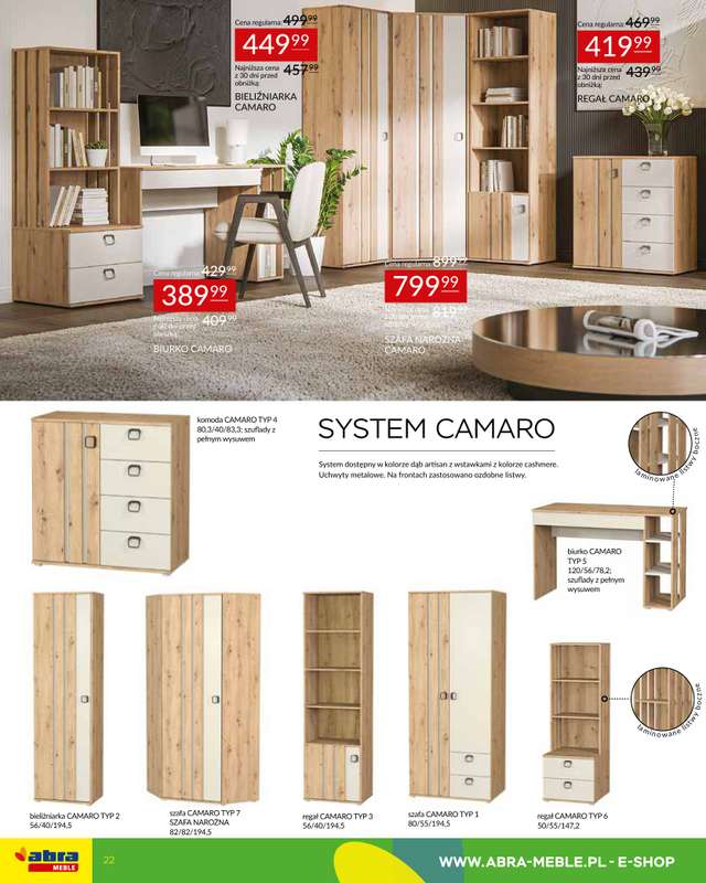 Abra Meble - gazetka promocyjna Gazetka Hity cenowe od środy 01.04 do poniedziałku 20.04 - strona 22