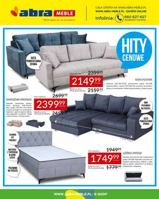 Abra Meble - gazetka promocyjna Gazetka Hity cenowe od środy 01.04 do poniedziałku 20.04