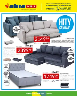 Abra Meble - gazetka promocyjna Gazetka Hity cenowe od środy 01.04 do poniedziałku 20.04