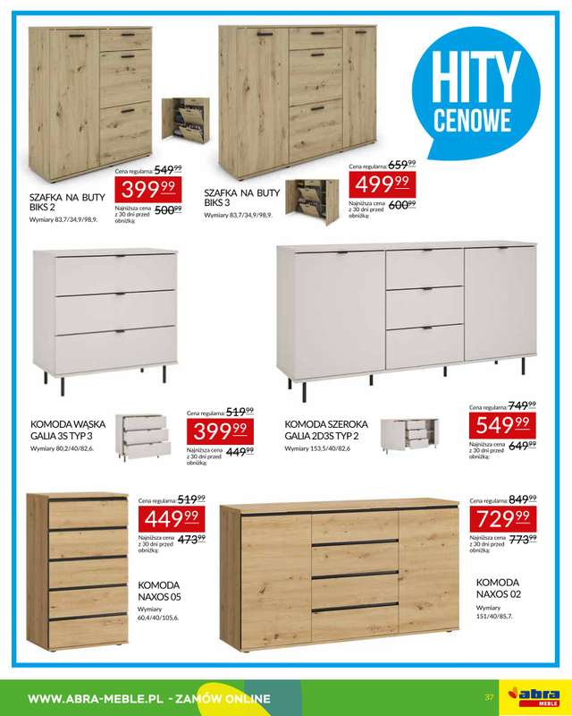Abra Meble - gazetka promocyjna Gazetka Hity cenowe od środy 01.04 do poniedziałku 20.04 - strona 37