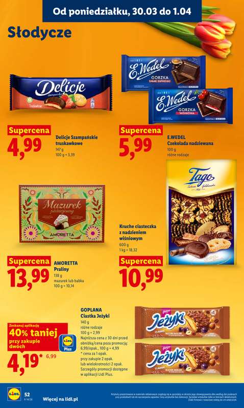 Lidl - gazetka promocyjna Oferta od poniedziałku od poniedziałku 30.03 do środy 01.04 - strona 52