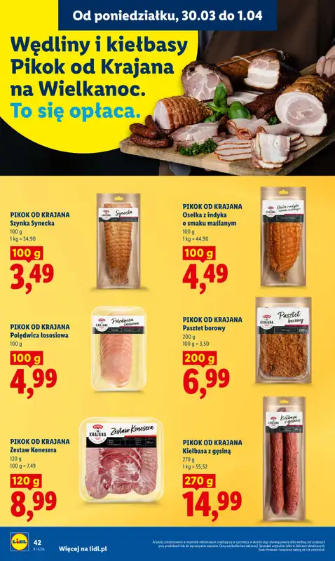 Lidl - gazetka promocyjna Oferta od poniedziałku od poniedziałku 30.03 do środy 01.04 - strona 42