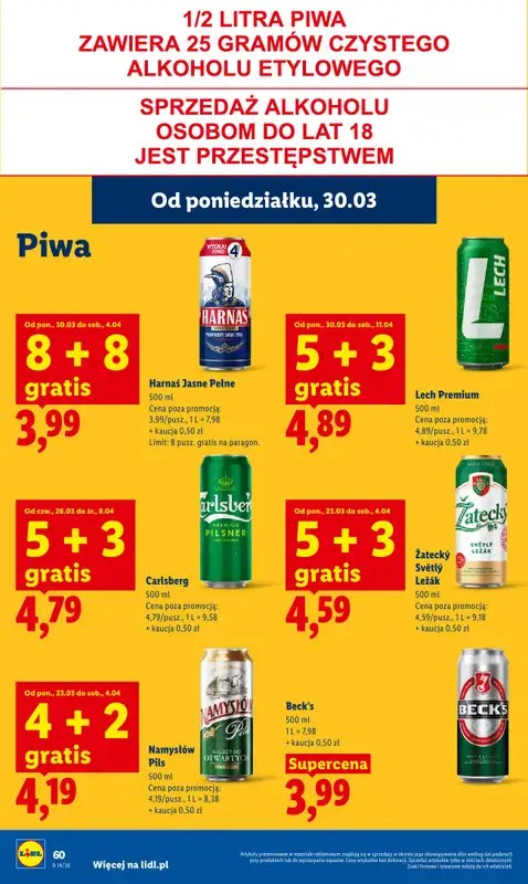 Lidl - gazetka promocyjna Oferta od poniedziałku od poniedziałku 30.03 do środy 01.04 - strona 60