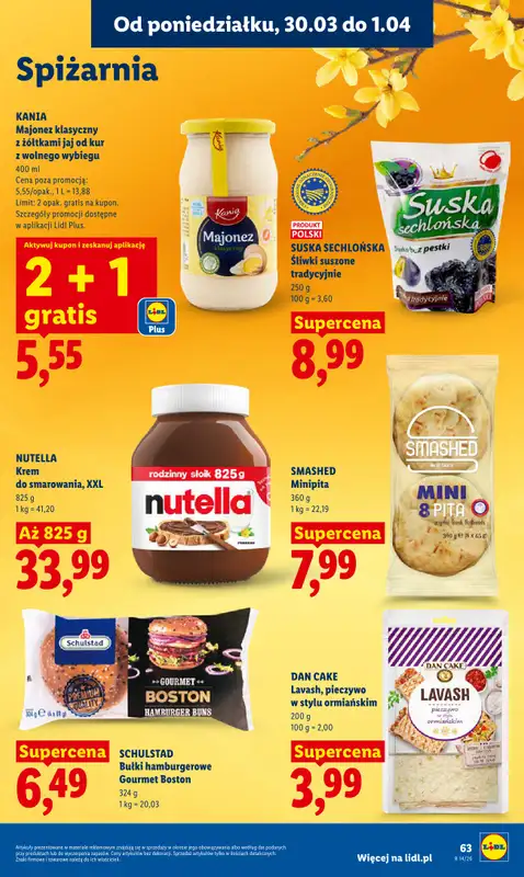 Lidl - gazetka promocyjna Oferta od poniedziałku od poniedziałku 30.03 do środy 01.04 - strona 63