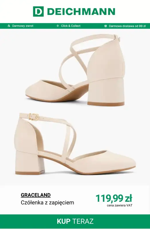 Deichmann - gazetka promocyjna Czółenka w wiosennym stylu od poniedziałku 30.03  - strona 12