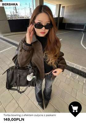 Torba bowling z efektem zużycia z paskami