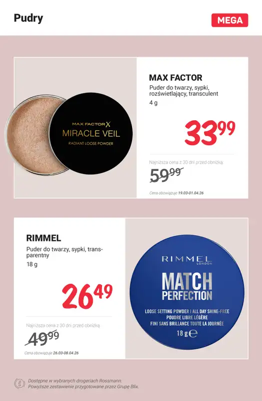 Rossmann - gazetka promocyjna MEGA promocje na makijaż! od poniedziałku 30.03 do środy 01.04 - strona 4