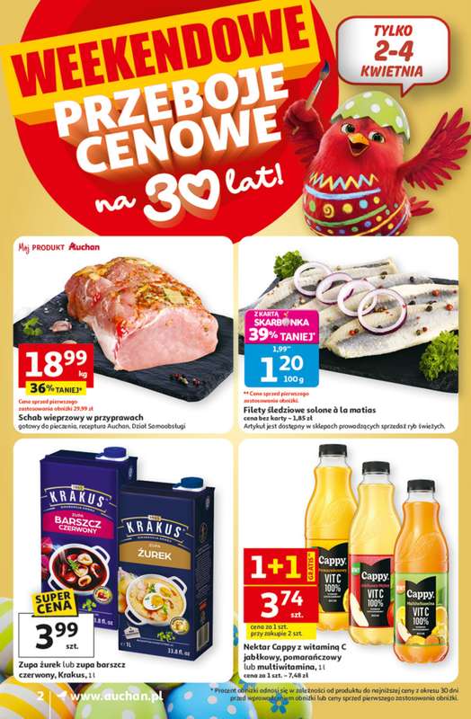 Auchan - gazetka promocyjna Gazetka 30 Lat Supermarket Auchan od wtorku 31.03 do soboty 04.04 - strona 2