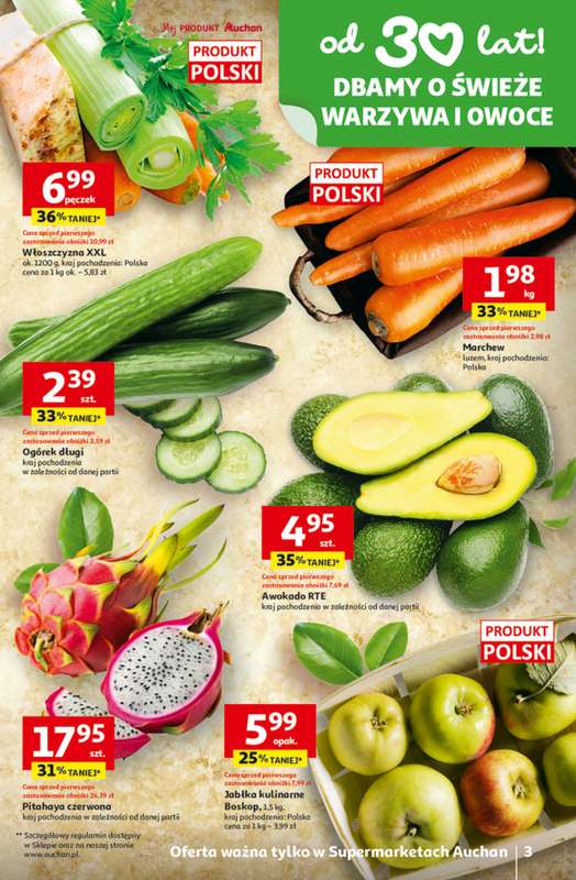 Auchan - gazetka promocyjna Gazetka 30 Lat Supermarket Auchan od wtorku 31.03 do soboty 04.04 - strona 3