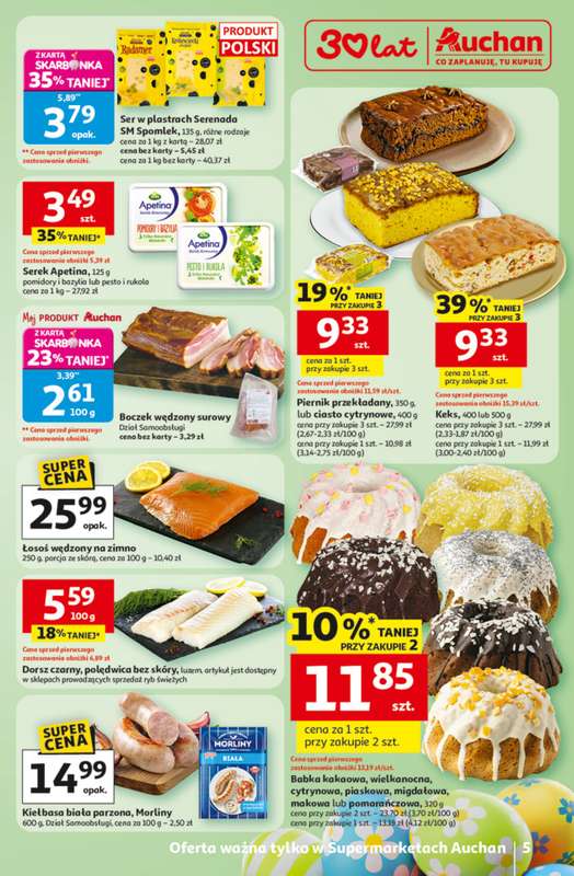 Auchan - gazetka promocyjna Gazetka 30 Lat Supermarket Auchan od wtorku 31.03 do soboty 04.04 - strona 5