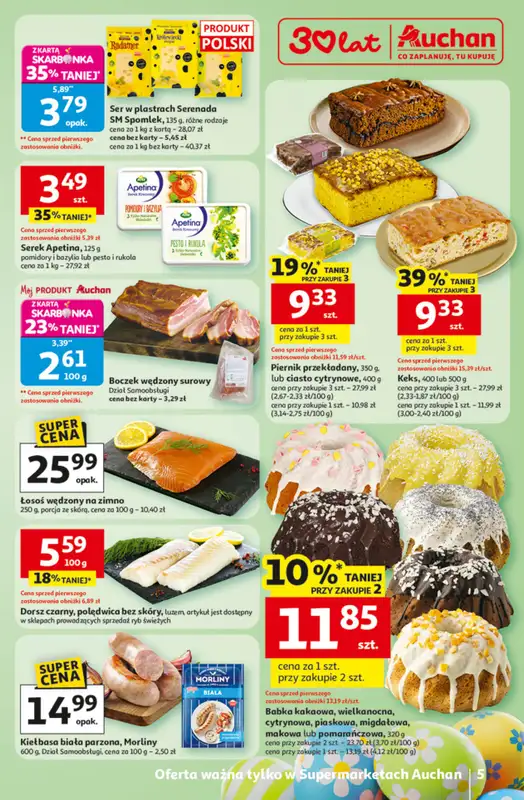 Auchan - gazetka promocyjna Gazetka 30 Lat Supermarket Auchan od wtorku 31.03 do soboty 04.04 - strona 5
