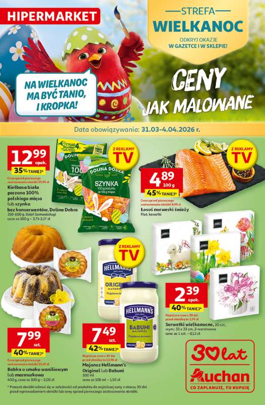 Auchan - gazetka promocyjna Gazetka 30 Lat Hipermarket Auchan od wtorku 31.03 do soboty 04.04