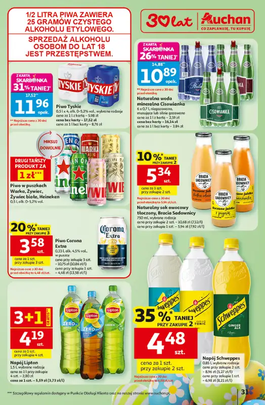 Auchan - gazetka promocyjna Gazetka 30 Lat Hipermarket Auchan od wtorku 31.03 do soboty 04.04 - strona 31