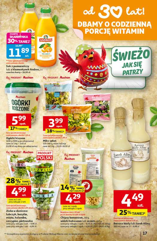 Auchan - gazetka promocyjna Gazetka 30 Lat Hipermarket Auchan od wtorku 31.03 do soboty 04.04 - strona 17