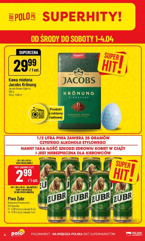 POLOmarket - gazetka promocyjna Gazetka od środy 01.04 do soboty 04.04 - strona 6