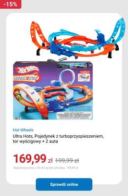 Hot Wheels Ultra Hots, Pojedynek z turboprzysieszeniem, tor wyścigowy + 2 auta
