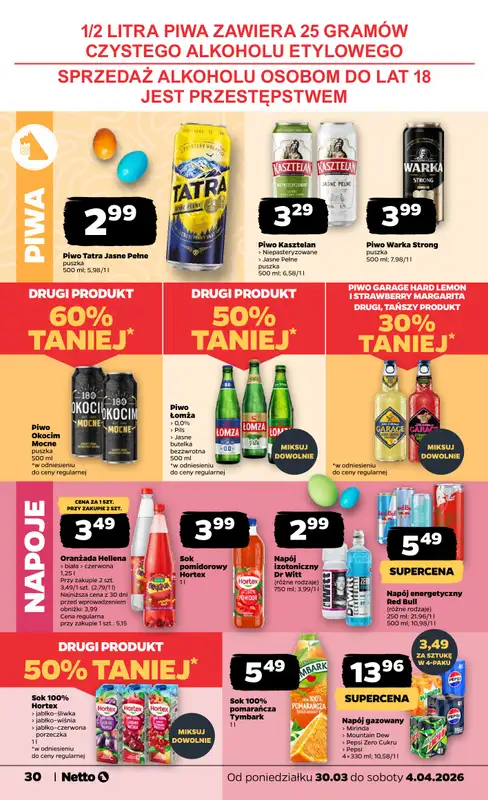 Netto - gazetka promocyjna Gazetka od poniedziałku 30.03 do soboty 04.04 - strona 30