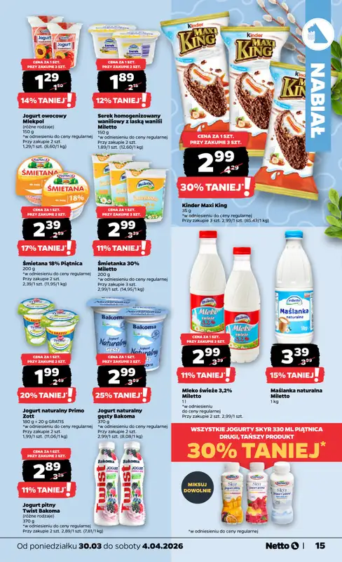 Netto - gazetka promocyjna Gazetka od poniedziałku 30.03 do soboty 04.04 - strona 15