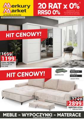 Merkury Market - gazetka promocyjna Meble, wypoczynki, materace od środy 01.04 do czwartku 30.04