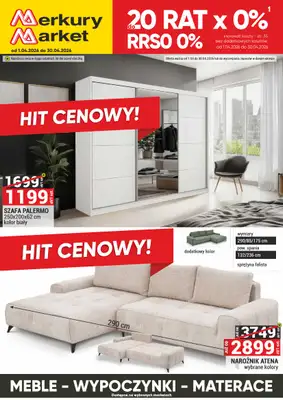 Merkury Market - gazetka promocyjna Meble, wypoczynki, materace od środy 01.04 do czwartku 30.04