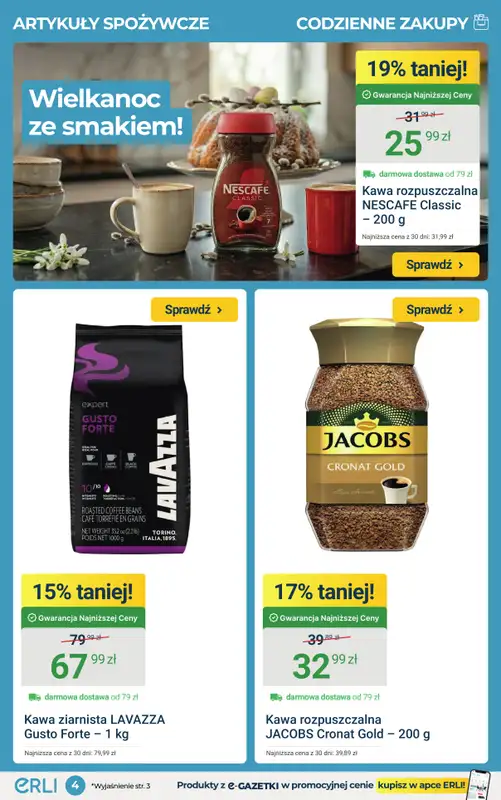ERLI - gazetka promocyjna Zapasy do domu taniej do -68%! od środy 01.04 do niedzieli 05.04 - strona 4