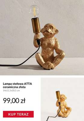 Lampa stołowa ATTA ceramiczna złota