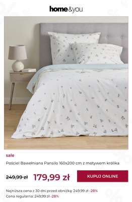 Pościel Bawełniana Pansilo 160x200 cm z motywem królika