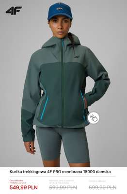 Kurtka trekkingowa 4F PRO membrana 15000 damska