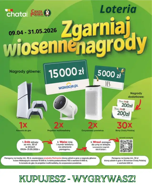 Chata Polska - gazetka promocyjna Zgarniaj wiosenne nagrody 9.04-31.05  