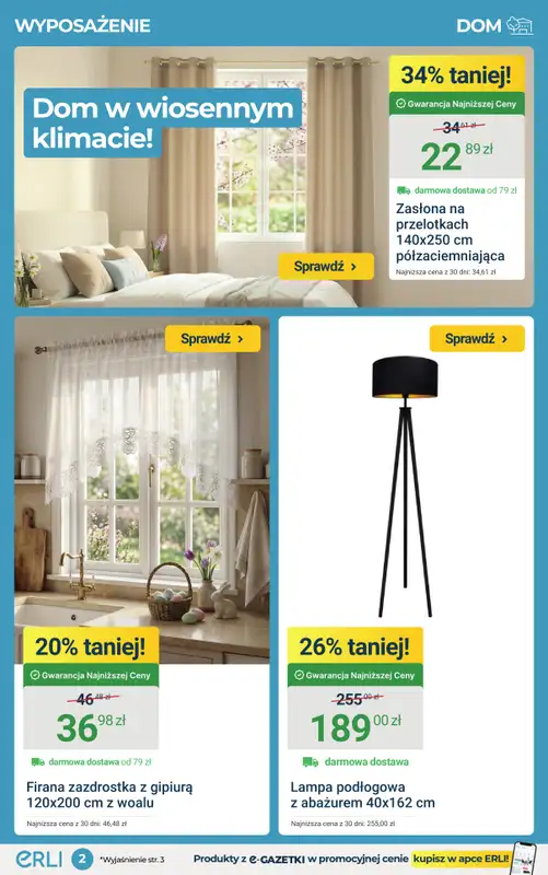 ERLI - gazetka promocyjna Umebluj i wyposaż dom do -34%! od środy 01.04 do niedzieli 05.04 - strona 2