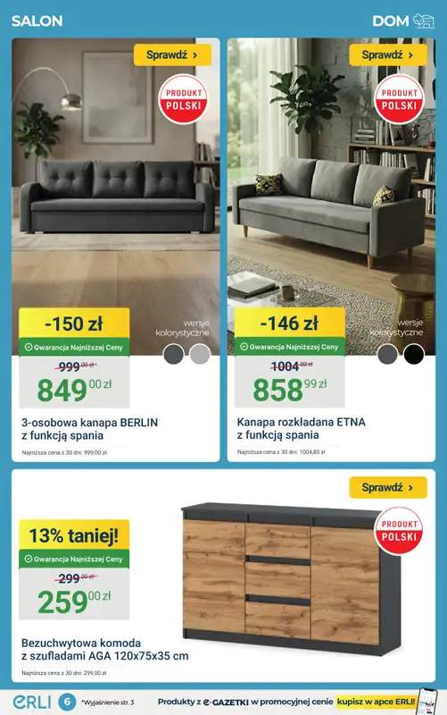 ERLI - gazetka promocyjna Umebluj i wyposaż dom do -34%! od środy 01.04 do niedzieli 05.04 - strona 6