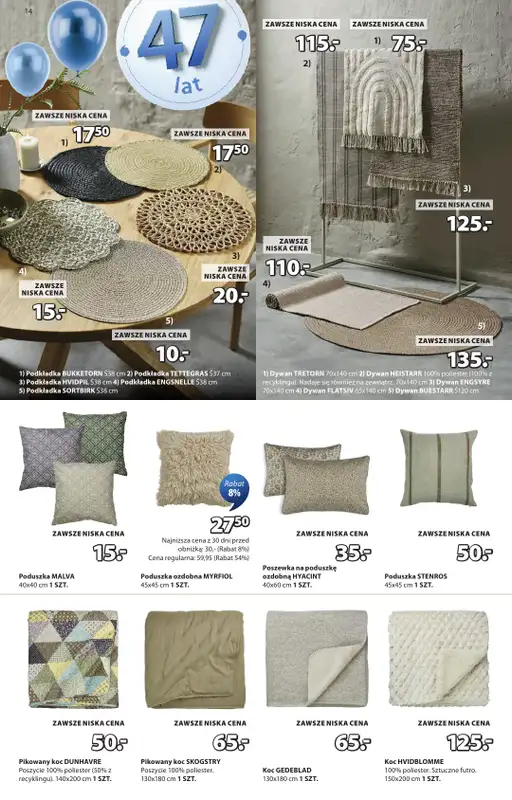 Jysk - gazetka promocyjna Świętujemy urodziny od środy 08.04 do niedzieli 26.04 - strona 14