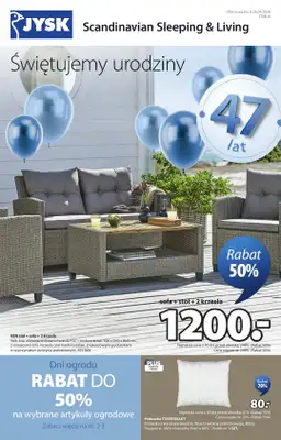 Jysk - gazetka promocyjna Świętujemy urodziny od środy 08.04 do niedzieli 26.04