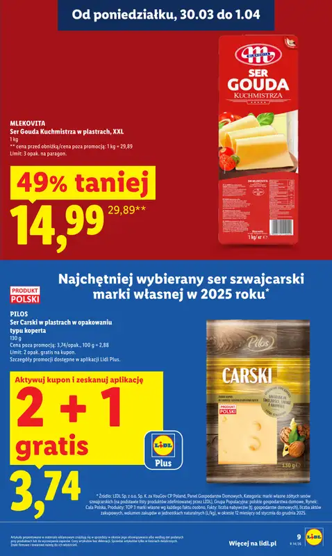Lidl - gazetka promocyjna Oferta od poniedziałku od poniedziałku 30.03 do środy 01.04 - strona 9