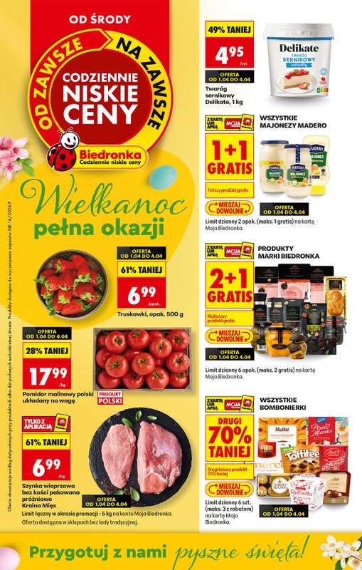 Biedronka - gazetka promocyjna Gazetka od środy 01.04 do środy 08.04