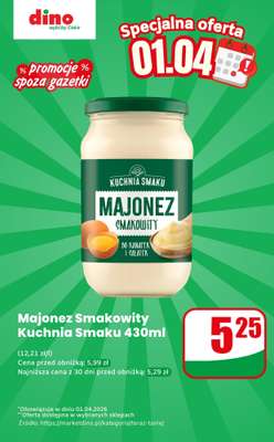 Dino - gazetka promocyjna Majonez - oferta na 01.04 | Promocje spoza gazetki od środy 01.04 do środy 01.04