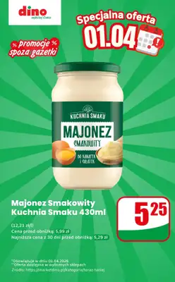 Dino - gazetka promocyjna Majonez - oferta na 01.04 | Promocje spoza gazetki od środy 01.04 do środy 01.04