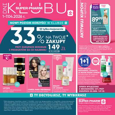 Super-Pharm - gazetka promocyjna Gazetka Dni Klubu od środy 01.04 do wtorku 07.04