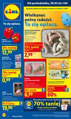 Lidl - gazetka promocyjna Oferta od poniedziałku od poniedziałku 30.03 do środy 01.04