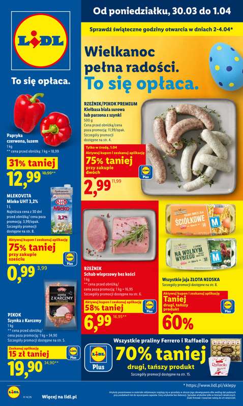 Lidl - gazetka promocyjna Oferta od poniedziałku od poniedziałku 30.03 do środy 01.04
